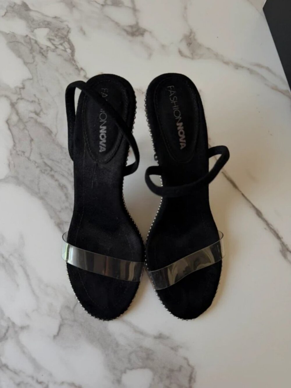 Fashion Nova Princess Diana Heeled Sandal Sling Back in Black